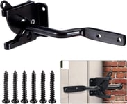 Loquet de Portail Automatique Loquets de Porte de Serrure Boulon-Loquet à Acier Verrou de Porte de Jardin pour Bois Clôture Jardin avec Vis,Noir(Q1584)