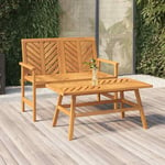 Ensemble de salon de jardin 2 pcs bois d'acacia solide vidaXL