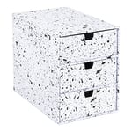 Bigso Box of Sweden rangement de tiroir pour documents et fournitures de bureau – organiseur bureau avec 3 compartiments – module de rangement bureau en panneaux de fibres et papier – noir