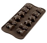 Silikomart 22.106.77.0065 SCG06 Moule pour Chocolat Thème Noël 12 Cavités Silicone Marron