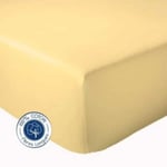 Drap Housse coton bonnet 23 cm fabriqué en France (180x190 cm - Jaune)