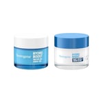 Neutrogena Hydro Boost Day and Night Hydration Regime Set for Dry Skin, Water Gel Moisturiser and Sleeping Cream, Purified With Hyaluronic Acid, Developed with Dermatologists, 25 ml (Pack of 2)