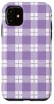 iPhone 11 Purple White Checkered Plaid Flannel Gingham Pattern Checker Case