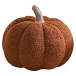 Halloween pumpa kudddekor, pumpa plysch kudde fleece fyllda pumpor dekoration brown 13.7*11.8in