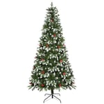 Uten Sapin de Noël Artificiel 180 cm, PE Arbre Noël Flocon Neige Luxe Décoration Intérieur, 850 Aspect Naturel Branches en PVC & PE, 31 Groupes Baies Rouges, Branches de Charnière, Réutilisable