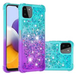 Samsung Galaxy A22 5g Case Gradient Quicksand Gradient Quicksand pehmeä TPU puskurin tyynynpäällinen - sininen ja violetti