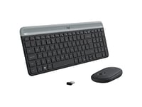 Logitech MK470 Combo Clavier et Souris sans Fil pour Windows, 2,4 GHz avec Récepteur USB Unifying, Ultra-Fin, Discret, Batterie Longue Durée, Souris Optique, Clavier AZERTY Belge - Noir