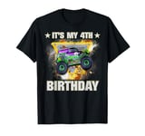 4 Year Old Shirt 4th Birthday Boy Monster Truck Kids Boys T-Shirt