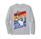 Madagascar King Julien Striped Portrait Long Sleeve T-Shirt