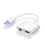 IC Apple 8 Dubbel Adapter Lightning + 3,5 mm Överföringskabel Laddning