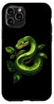 Coque pour iPhone 11 Pro Amoureux Drôles De Python D'arbre Vert, Serpents, Reptiles