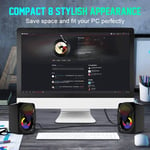 Surround Sound System Colorful LED Speakers Deep Bass USB 3.5mm for PC Desktop