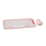 Logitech POP ICON KEYS Wireless Bluetooth Keyboard, Comfortable Typing, POP Mouse, Compact and Portable Wireless Bluetooth Mouse With Programmable Buttons - QWERTY UK – Rose