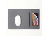 Pout Mouse Pad With High-Speed Wireless Charging Hands 3 Pro Dust Gray, Grå, Monokromatisk, Abs Syntetisk, Polyurethan, Usb-Strøm, Antiskliunderlag