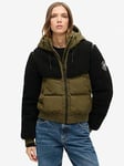 Superdry Everest Bomber Hybrid Jacket - Green, Green, Size 8, Women