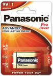 Panasonic Alcaline Pro Power 9V 6LR61 Batterie E Bloc 6LF22 Exp 2026