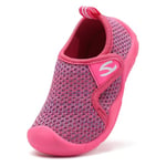 Meik Mangni Garçon Chaussons de Maison Fille Pantoufle d'intérieur Respirant Chaussures Premier Pas Antidérapantes Chaussons tricotées Fuchsia 27 EU