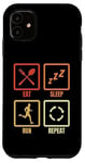 Coque pour iPhone 11 Manger Dormir Courir Répéter Amoureux de la course à pied