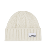 GANNI Cable Beanie Vit