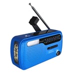 Uppdragbar radio, handvev solradio, bärbar överlevnadsnödradio AM/FM/SW med USB-telefonladdare, batteriradio, dynamoradio med ficklampa