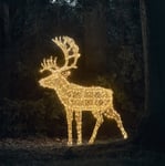 Lights4fun 1.8m Outdoor Christmas Light Up Rattan Reindeer Stag Figure XL