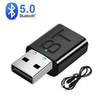 2 IN 1 USB Bluetooth 5.0 lähetinvastaanotin Stereo Bluetooth RCA USB 3.5mm AUX televisiolle PC kuulokkeet Kotistereo Auto HIFI Audio