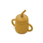 Tasse Anti-goutte et paille pour bébé en silicone ocre