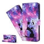 LEMAXELERS Coque Galaxy S22,Portefeuille Etui Housse pour Samsung Galaxy S22 Coque Mignon Unicorn Chat Tigre PU Cuir Flip Wallet Étui Coquille Couverture pour Samsung Galaxy S22,YB Star Panda