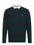 Reg Shield Barstripe Heavy Rugger Tops Polos Long-sleeved Navy GANT