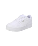 PUMA Girls Carina Street Ps Sneaker, Puma White Puma White Puma Gold, 10 UK Child Narrow