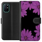 OnePlus 8T Musta Lompakkokotelo Blomster