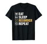 Eat Sleep Recorder Repeat Instrument Musician T-Shirt