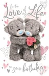 Bears And Roses 3D Holographic Love Of My Life Birthday Card