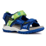 Geox Men's J Borealis Boy Sandal, Navy lime, 5 UK