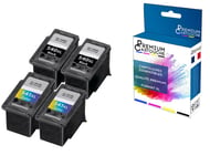 PREMIUM CARTOUCHE - 4 Cartouche compatible pour CANON 540XL (x2) + 541XL (x2) Noir + Couleur Canon Pixma MG 2100 Series MG 2250 MG 3100 Series MG 315