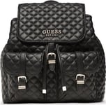 Guess, Adam Flap, Ecological Leather, Textile Backpack, Black, For Women For Women