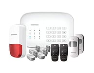 Daewoo Pack Home | Alarme Maison sans Fil WiFi GSM Connectée avec Sirène extérieure | Compatible avec Amazon Alexa, l’Assistant Google