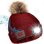 C Bluetooth Beanie Hatt 3 i 1 LED-ljus Hattband 40 meter Ultra-lång räckvidd trådlös Bluetooth LED-ljushatt Motorhuvslampa