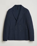 Harris Wharf London Double Breasted Peak Lapel Jersey Blazer Navy Twil