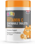 Childrens Vitamin C 200mg 120 Orange Flavour Chewable Tablets Kids Immunity by