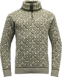 Devold Unisex Svalbard Wool Zip Neck  Olive/Offwhite, S