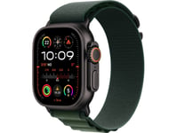 Apple Watch Ultra 2 - 49 Mm - Svart Titan - Smartklokke Med Alpine Loop - Tekstil - Mørkegrønn - Båndbredde: S - 64 Gb - Lte, Wi-Fi 4, Uwb, Bluetooth - 4G - 61.8 G