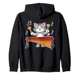 Marimbist Musician Vibraphonist Kitten Pet Cat Marimba Zip Hoodie