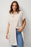 Zizzi - Långskjorta caLene S/S Long Shirt - Vit