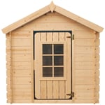 Timbela - Cabane enfant exterieur 1m2 - Maisonnette en bois pour enfants - Toit bleu - Cabane bois enfant 114x111xH121cm - sans plancher M570M-1