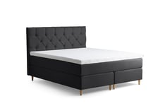 Tempur - Promise Kontinentalsäng Dark Grey 180x200 Pro Plus SmartCool 8cm Mjuk Metallben Krom 12cm från Sleepo