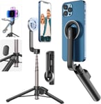 Support Magnétique pour Selfie avec Télécommande Bluetooth, Trépied Rétractable de 27 Pouces pour iPhone 15, 14, 13, 12 Series Pro Max, et Téléphones Android avec Fonction Magnétique