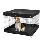 VEVOR Parc pour Chien 91x91x61 cm Enclos Chat Chiot Pliable 4 Panneaux, Clôture d'exercice en Métal avec Porte, Tapis, Housse de Protection, pour Petits Animaux de Compagnie, Intérieur, Extérieur