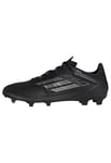 adidas F50 League Football Boots Firm Ground Shoes, Core Black/Iron Metallic/Gold, 10 UK