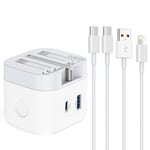 TEYASI iPad Charger,iPad Charger Cable and Plug (Lightning/USB C Charging Lead) for iPad Pro 12.9 11 2nd 3rd 4th 5th 6th Generation/Air 2 3rd 4th 5th/Mini 2 3 4 5 6/iPad 4th 5th 6th 7th 8th 9th 10th